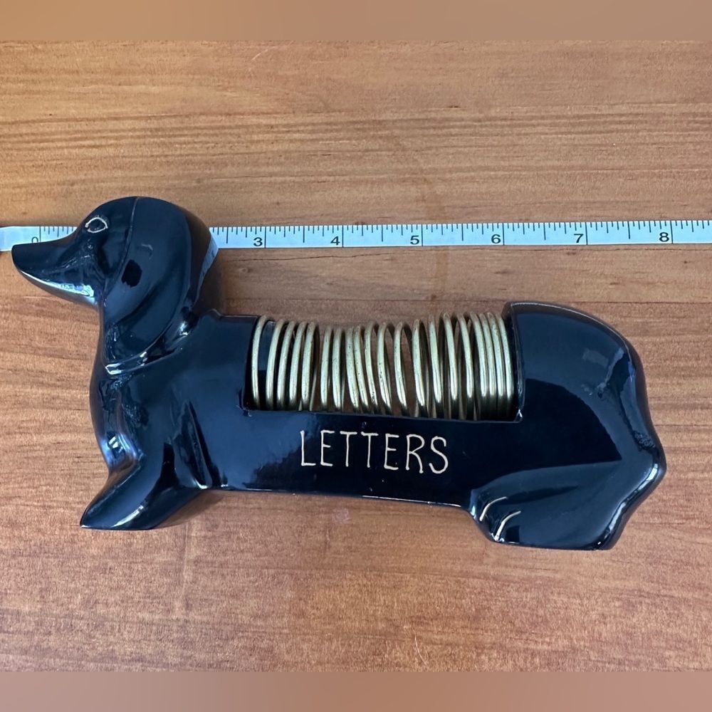 Anthropologie Dachshund Letter Holder Pen Brass Enamel Weiner Sausage Dog - Picture 9 of 9